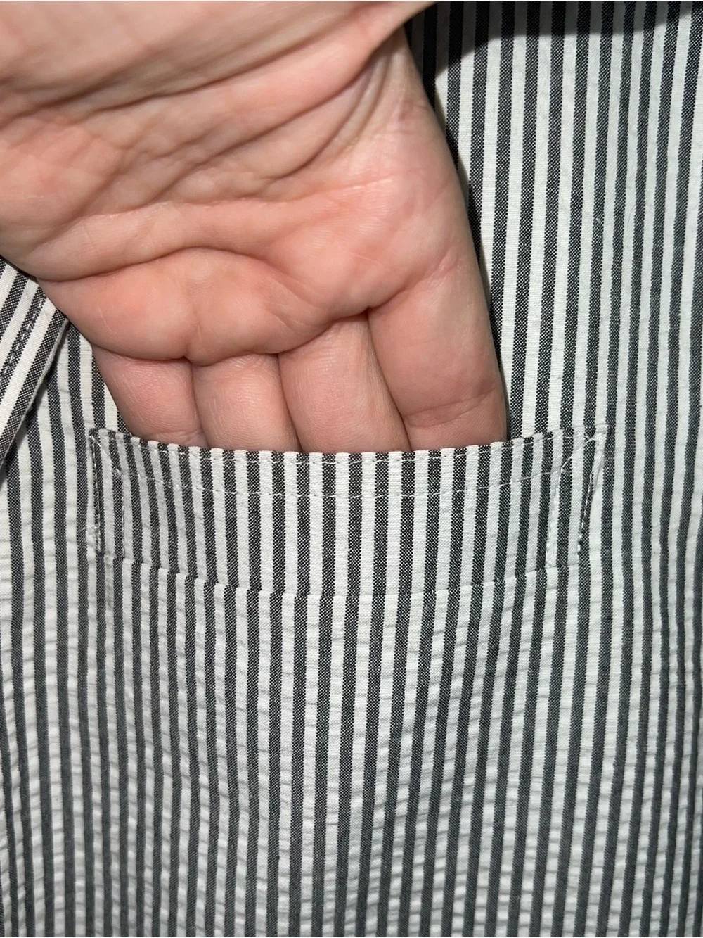 Thom Grey Thom Browne LL 42R Gray White Seersucker 100% Cotton Blazer